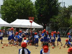 運動会予行～低学年団体競技