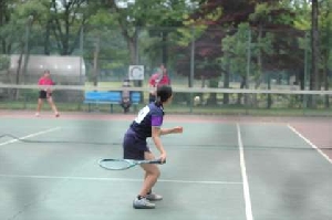６／１７　総合体育大会の坂東市大会（女子ソフトテニスの部）が行われました