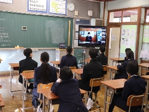 第３学期始業式、生徒会本部役員認証式