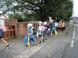 ２学期最初の登校