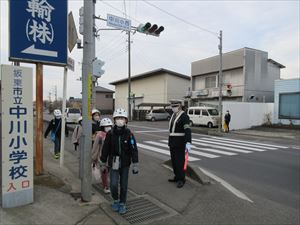 ３月初めの立哨