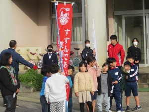 １１月５日　南中学校区あいさつ運動