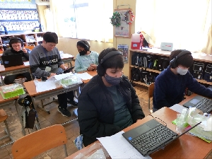 ２月７日（水）６年生 猿島中学校区４小学校オンライン交流会