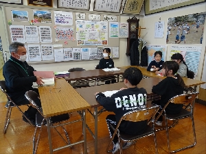 ２月２２日（木）３年生 校長先生へのインタビュー
