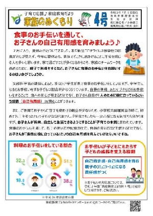 家庭教育学級だより４号の掲載について