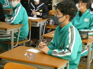 ３学年学活の様子