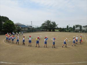 運動会の練習と休み時間の自主練習