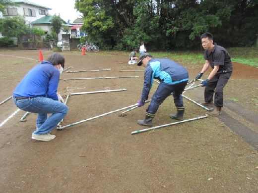 テント設営